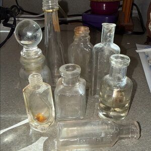 Vintage Clear Glass Bottle collection